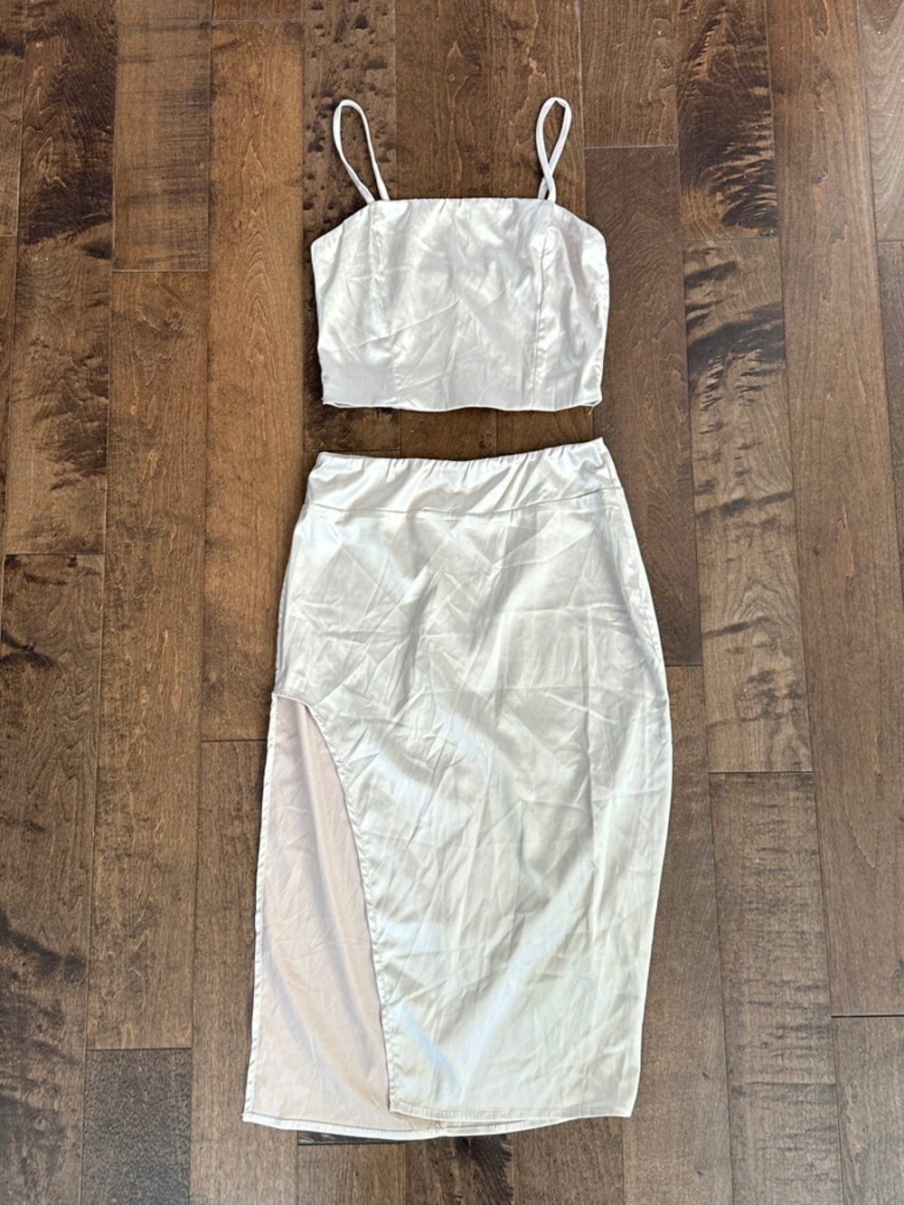 Cream Two-Piece Midi Skirt
